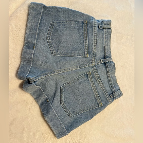 AMERICAN APPAREL HIGH WAIST JEAN SHORTS - Picture 2 of 6
